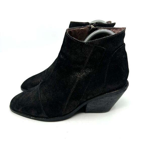 Antelope Black Glitter Leather Ankle Booties Women's 6 US - Picture 2 of 9